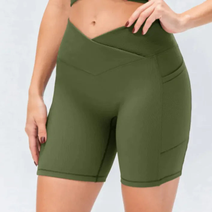 Cross Waist Pocket Yoga Pants for Women