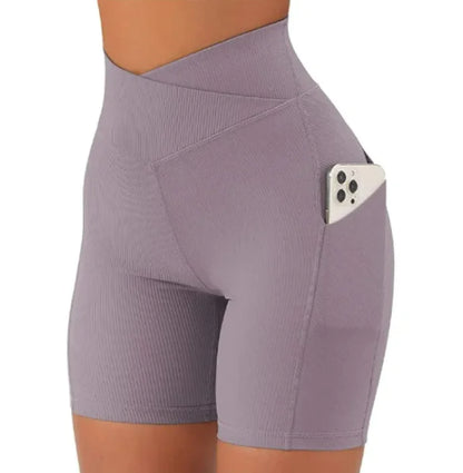 Cross Waist Pocket Yoga Pants for Women