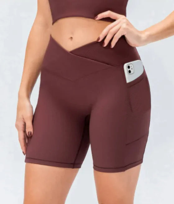 Cross Waist Pocket Yoga Pants for Women