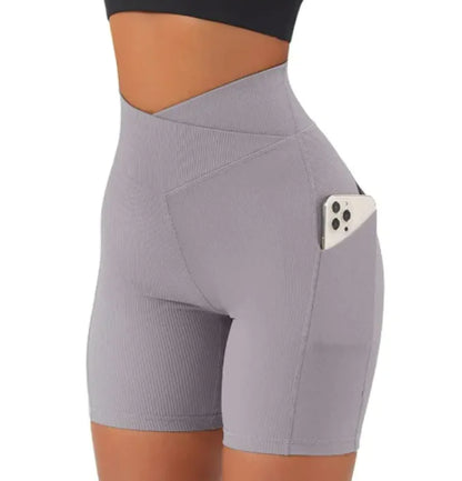 Cross Waist Pocket Yoga Pants for Women